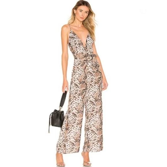 Superdown Like New Snake Print Jumpsuit - Picture 2 of 2